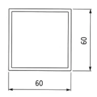 Profilis vertikalus L3850mm, 60x60mm