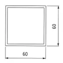 Profile vertical L3850mm 60x60mm black