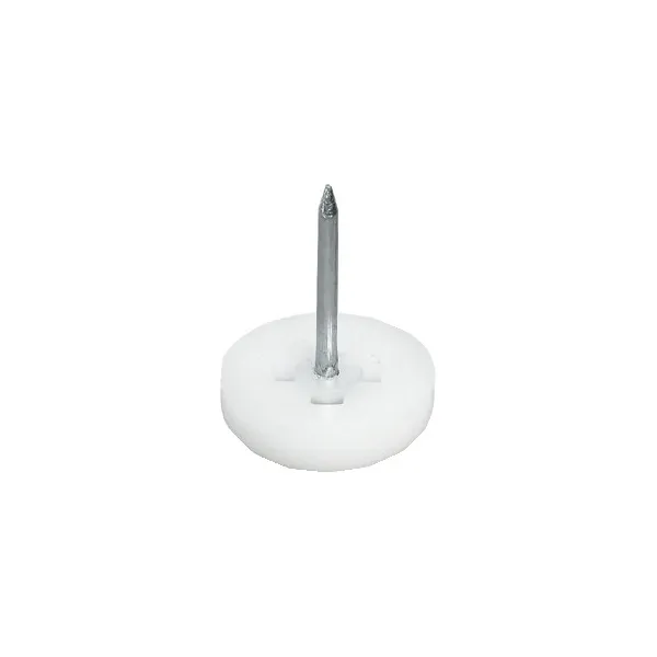 Furniture glide, height 5mm, plastic, for knocking in, white